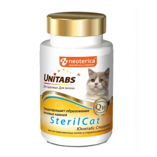 ЮНИТАБС СтерилКэт с Q10 120таб для кастрированных котов и стерилизованных кошек