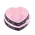 Миска керамическая для собак и кошек Сердечко 0,25л коричневая с розовым бантом Ке