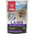 BLITZ Holistic LAMB пауч 85г~24 Ягненок с лососем в соусе для мелких собак