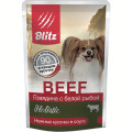 BLITZ Holistic BEEF пауч 85г~24 Говядина с белой рыбой в соусе для мелких собак