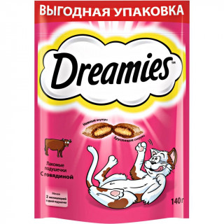 Лакомство Dreamies 140г для кошек с говядиной