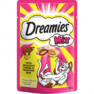 Лакомство Dreamies 60г для кошек микс говядина сыр