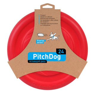 Диск летающий PitchDog красный 24см