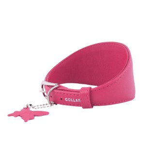 Ошейник кожа CoLLaR GLAMOUR для борзых собак без украшений 15мм/26-32см розовый