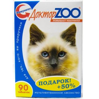 Мультив лакомст ДОКТОР ЗОО для кошек 90т с водорослями повышение иммунитета