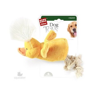Игрушка для собак Утка 15см с пищалкой ткань/веревочный материал GiGwi 75052