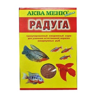 Корм для рыб Аква-Меню "РАДУГА" 25г для усиления окраса (гранулы) 1/55 R00677