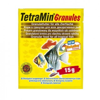 Корм TETRA Min Granules 15гр для всех видов аквариумных рыб гранулы