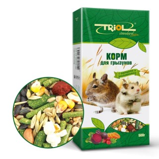 Корм Триол Triol Standard 500г для грызунов с овощами и шиповником 1/20 40111002