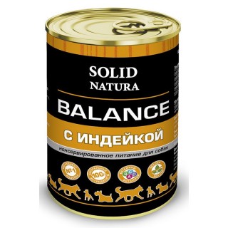 Solid Natura Balance 340г влажный для собак Индейка