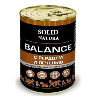 Solid Natura Balance 340г влажный для собак Сердце/Печень