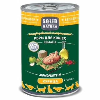 Solid Natura Holistic 340г влажный для кошек Курица