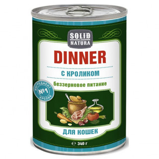 Solid Natura Dinner 340г влажный для кошек Кролик