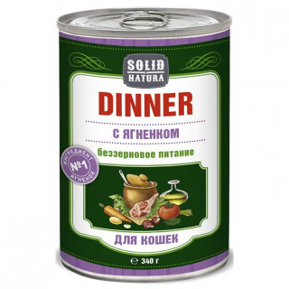 Solid Natura Dinner 340г влажный для кошек Ягненок