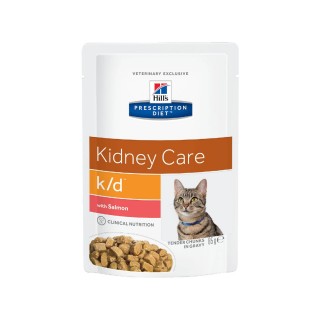Корм Hills Prescription Diet ветеринарная диета k/d пауч 85г~12 для кошек лечение почек с Лососем
