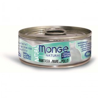 Корм Monge Cat Natural консервы 80г для кошек морепродукты с курицей