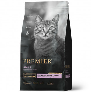 Premier Cat Salmon&Turkey ADULT400г для кошек лосось индейка