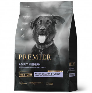 Premier Dog Salmon&Turkey ADULT Medium 1кг для средних собак Лосось