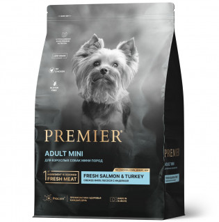 Premier Dog Salmon&Turkey ADULT Mini 1кг для мелких собак филе лосося