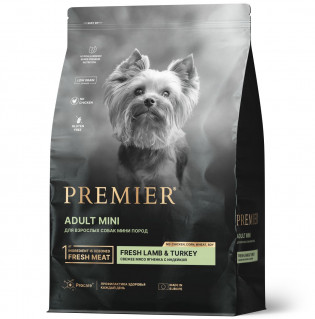 Premier Dog Lamb&Turkey ADULT Mini 3кг для мелких собак мясо ягненка с индейкой