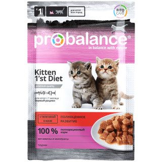 ProBalance 1st Diet пауч в желе 85г~25 для котят с телятиной