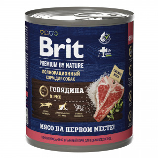 Brit Premium by Nature Beef & Rice консервы 850г Говядина и рис для собак