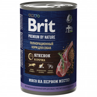 Brit Premium by Nature консервы 410г ягненок и гречка для собак проблемы пищеварения