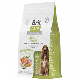 Brit Care Adult M Healthy Skin&Shiny сухой 1,5кг для средних собак лосось индейка