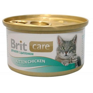 Brit Care Cat консервы 80г~48 для котят цыпленок 3032 u112