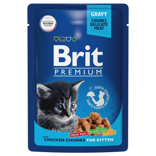 Brit Premium пауч 85г для котят цыпленок в соусе