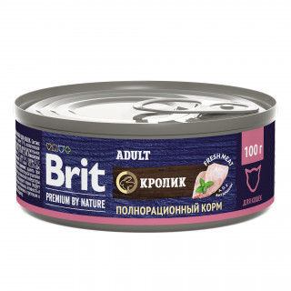 Brit Premium by Nature 100г для кошек мясом кролика