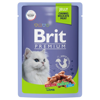 УЦЕНКА Brit Premium пауч 85г для кошек ягненок в желе