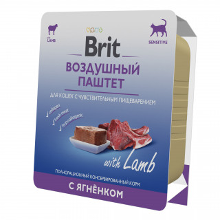 Brit Premium Воздушный паштет 100г Ягненок для кошек с чувств пищеварением