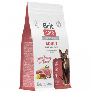 Brit Care Delicious Taste сухой 1,5кг для привередливых кошек индейка/утка