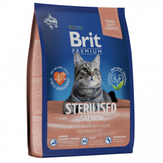 Brit Premium Sterilised Salmon&Chicken 400г для кошек лосось курица