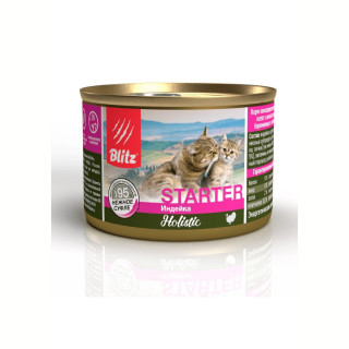BLITZ Holistic STARTER консервы 200г~24 Индейка суфле для котят и беременных кошек