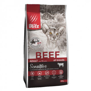 BLITZ Sensitive Cat Beef сухой 400г Говядина для кошек