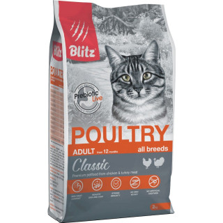 BLITZ Classic Cat Poultry сухой 2кг Домашняя птица для кошек