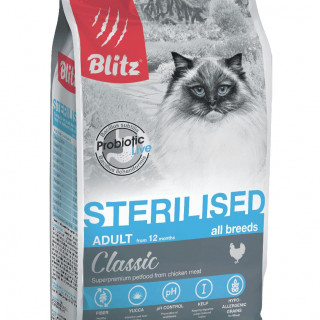 BLITZ Classic Cat Chicken Sterilised сухой 400г Курица для стерилизованных кошек