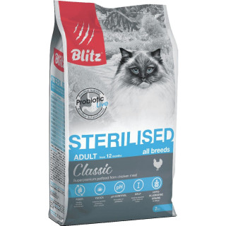 BLITZ Classic Cat Chicken Sterilised сухой 2кг Курица для стерилизованных кошек