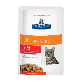 УЦЕНКА Корм Hills Prescription Diet ветеринарная диета c/d пауч 85г~12 Urinary Stress для кошек при стрессе/цистите Курица