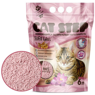 Наполнитель Cat Step Tofu Lotus 6л/2,7кг Тофу растительный комкующийся