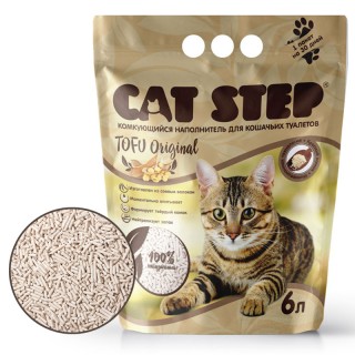 Наполнитель Cat Step Tofu Original 6л/2,7кг Тофу растительный комкующийся 1/6