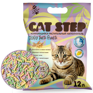 Наполнитель Cat Step Tofu Tutti Frutti 12л/5,62кг Тофу растительный комкующийся