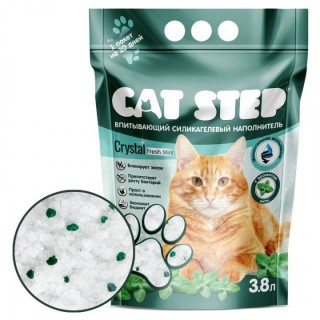 Наполнитель Cat Step Crystal Fresh Mint 3,8л/1,76кг Свежая Мята силикагель
