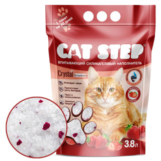 Наполнитель Cat Step Arctic Strawberry 3,8л/1,81кг Клубника силикагель 1/8