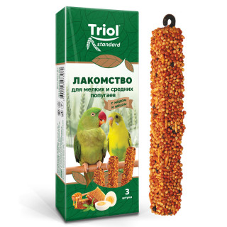 Лакомство для попугаев Триол Triol Standard с медом и яйцом (3шт) 1/10 50161005