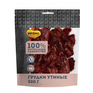 Лакомство Мнямс для собак утиные грудки 500г