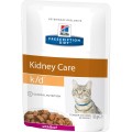 Корм Hill`s Prescription Diet ветеринарная диета k/d пауч 85г*12 для кошек при лечении почек с Говядиной /3411LN