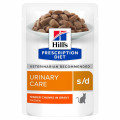 Корм Hills Prescription Diet ветеринарная диета s/d пауч 85г для кошек с курицей для растворения струвитов МКБ